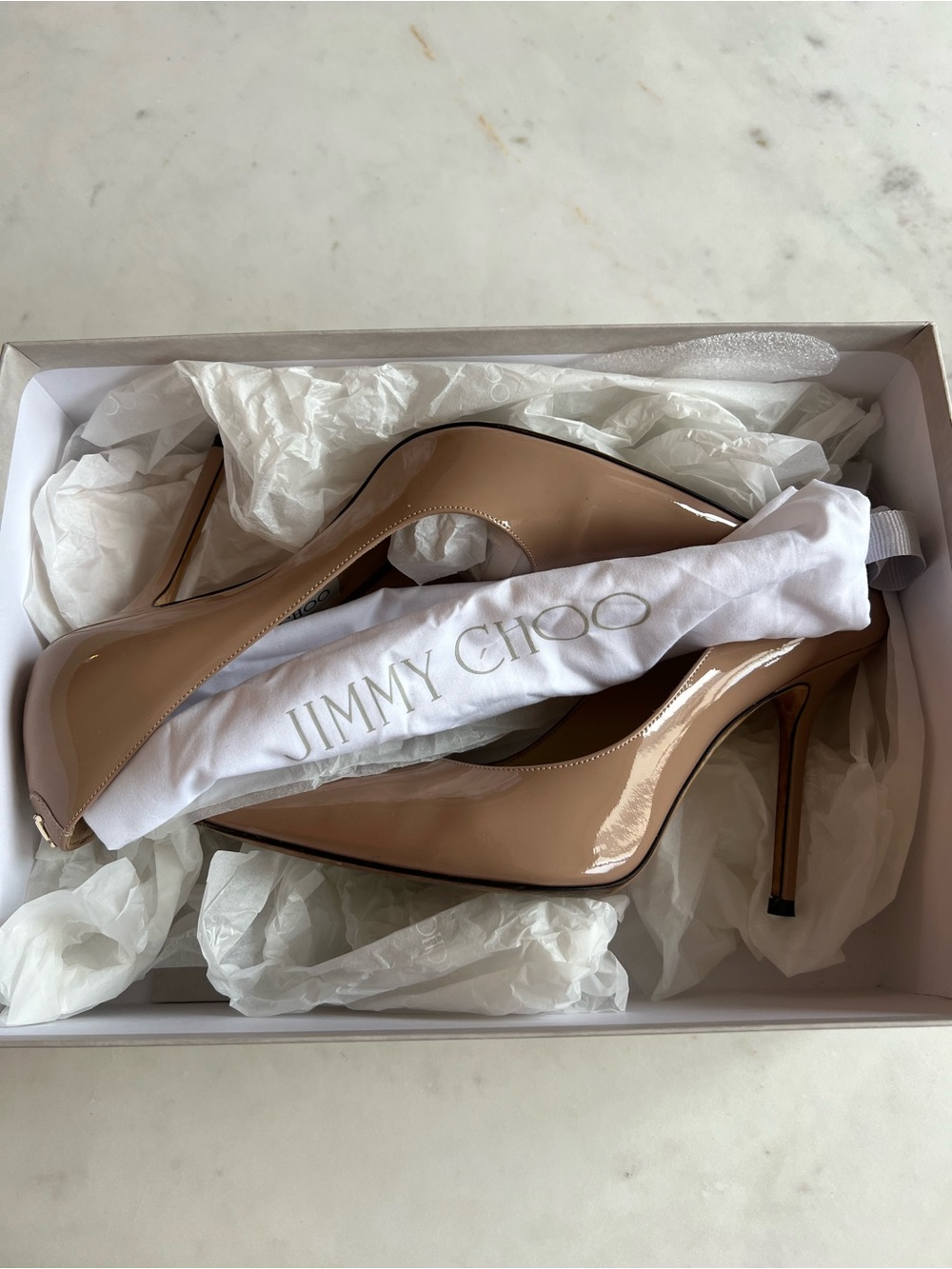 Jimmy Choo Love 100 Ballet Pink Patent Leather (Size 38) - Pointed-Toe Pumps - Picture 4 of 5